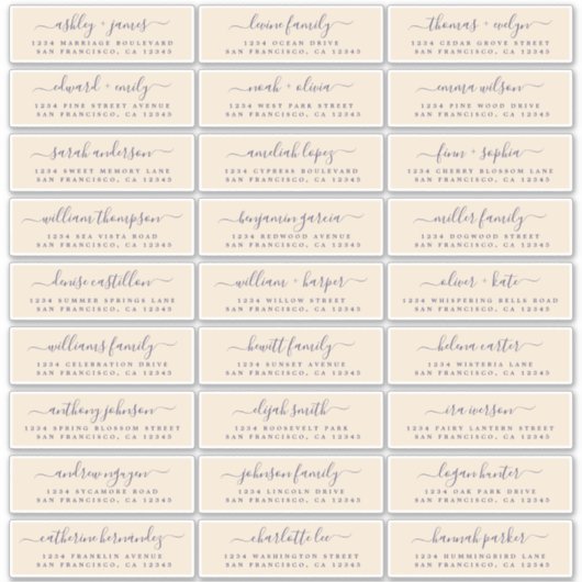 Adresetiketten  bruiloft sticker (Voorkant)