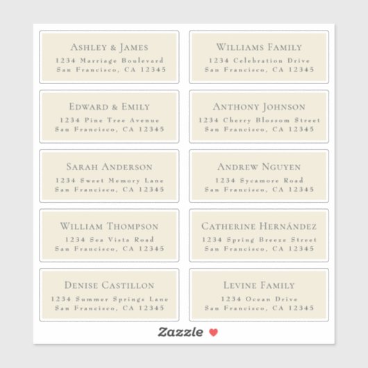 Adresetiketten  bruiloft sticker (Vel)