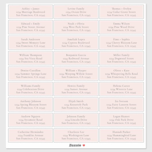 Adresetiketten bruiloft sticker (Vel)