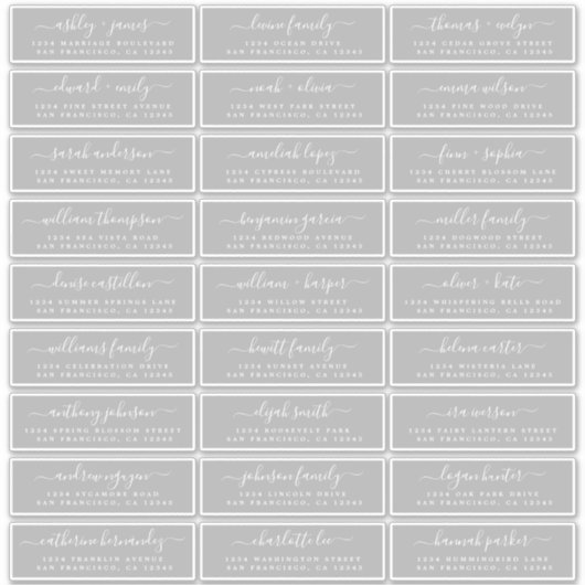 Adresetiketten  bruiloft sticker (Voorkant)