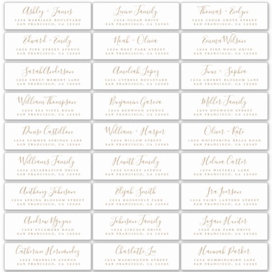 Adresetiketten bruiloft sticker (Voorkant)