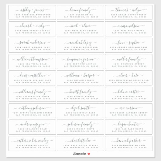 Adresetiketten  bruiloft sticker (Vel)