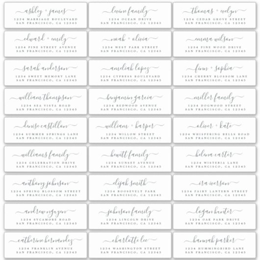 Adresetiketten  bruiloft sticker (Voorkant)