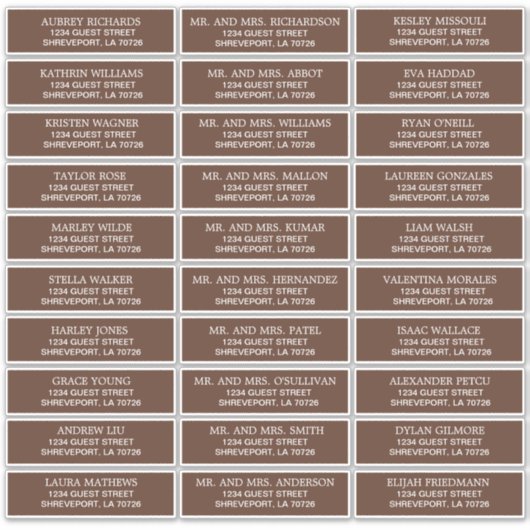 Adresetiketten bruiloft sticker (Voorkant)