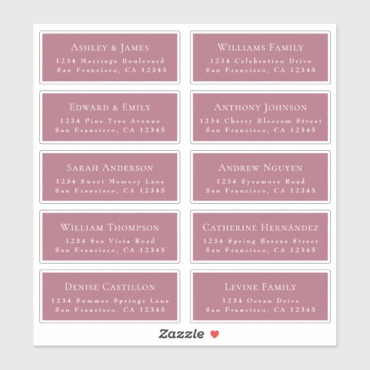 Adresetiketten  bruiloft sticker (Vel)