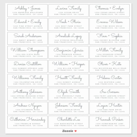 Adresetiketten bruiloft sticker (Vel)