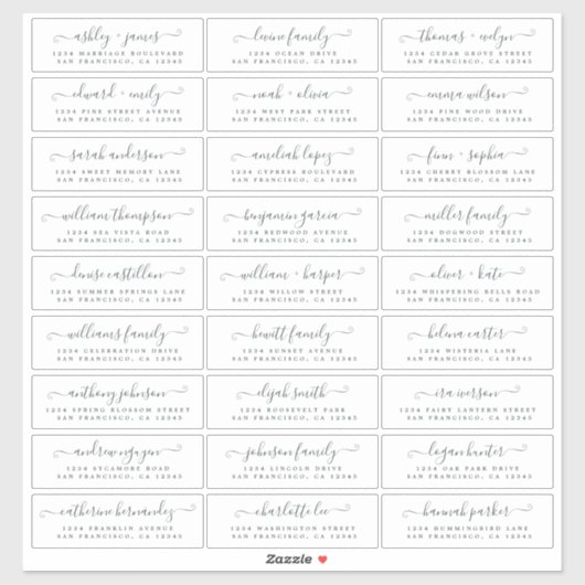 Adresetiketten  bruiloft sticker (Vel)