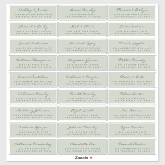 Adresetiketten  bruiloft sticker (Vel)