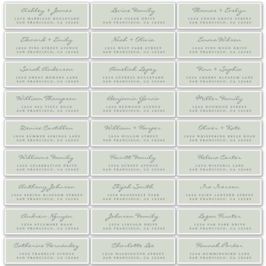 Adresetiketten  bruiloft sticker (Voorkant)