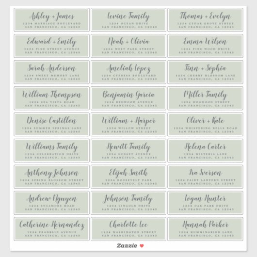 Adresetiketten  bruiloft sticker (Vel)