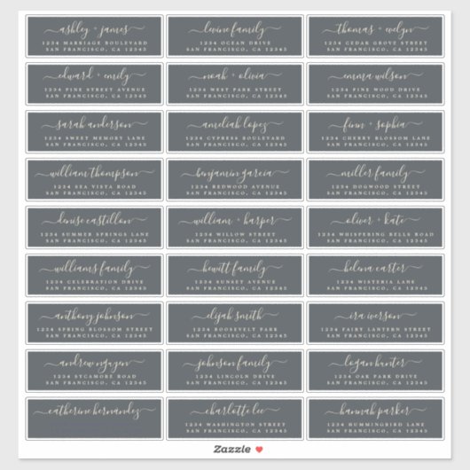 Adresetiketten  bruiloft sticker (Vel)