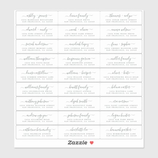 Adresetiketten  bruiloft sticker (Vel)