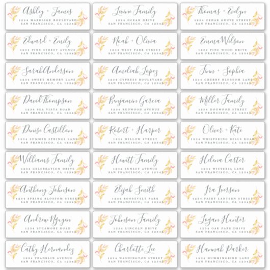 Adresetiketten  bruiloft sticker (Voorkant)