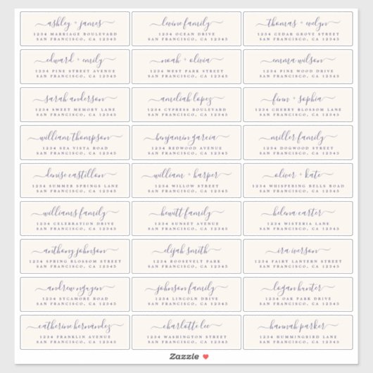 Adresetiketten  bruiloft sticker (Vel)