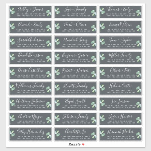 Adresetiketten bruiloft sticker (Vel)