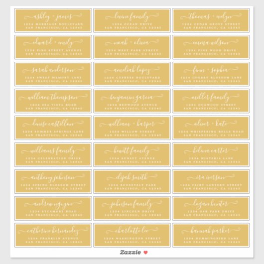 Adresetiketten  bruiloft sticker (Vel)