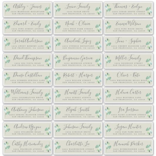 Adresetiketten  bruiloft sticker (Voorkant)