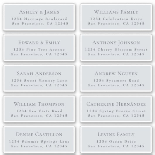 Adresetiketten  bruiloft sticker (Voorkant)