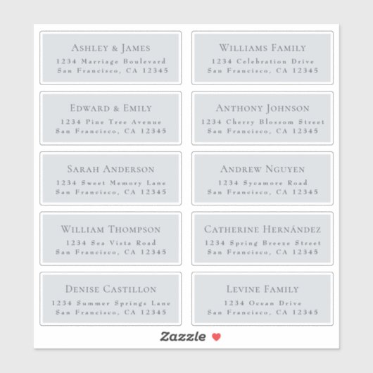 Adresetiketten  bruiloft sticker (Vel)