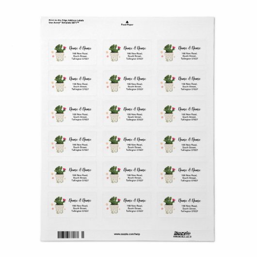 Adresetiketten Cactus Polka Dot  Stickers (Full Sheet)