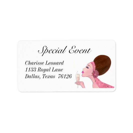 adresetiketten "Champagne Diva" Etiket (Voorkant)