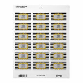 Adresetiketten Classic B&W Strepen w / Gouden rand Etiket (Full Sheet)
