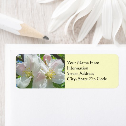 Adresetiketten Custom Spring Apple Blossom Flowers Etiket (Insitu)
