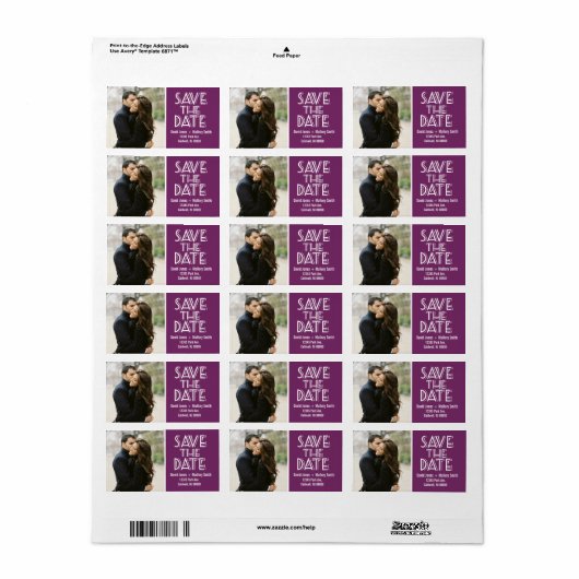 Adresetiketten Datum opslaan | Weddenschappen Etiket (Full Sheet)