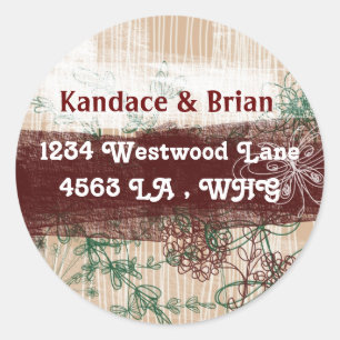 Adresetiketten doodbloemen ronde sticker