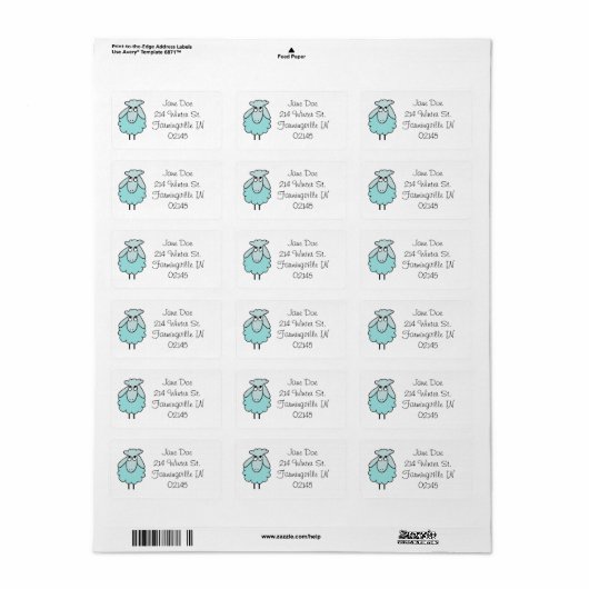 Adresetiketten Etiket (Full Sheet)