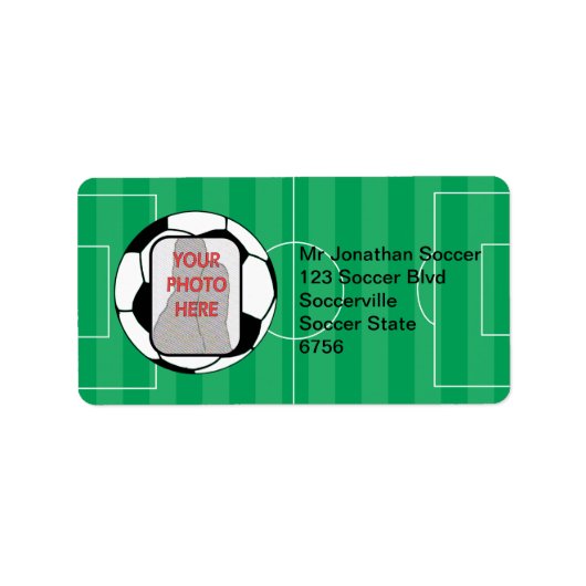 Adresetiketten  foto-voetbal etiket (Voorkant)
