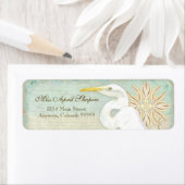 Adresetiketten - Great Egret Coastal Beach Etiket (Insitu)