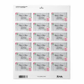 Adresetiketten Houtbloem Bloemen Roze Rozen Etiket (Full Sheet)