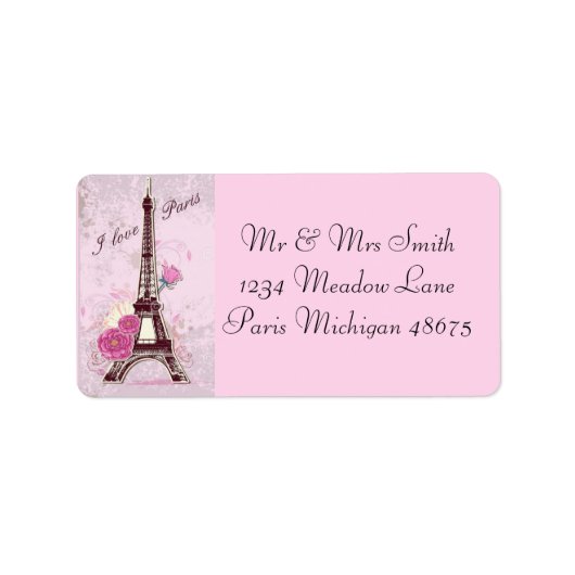 Adresetiketten/I Love Paris Etiket (Voorkant)