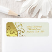 Adresetiketten—Ivoor & Gouden Swirls Etiket (Insitu)