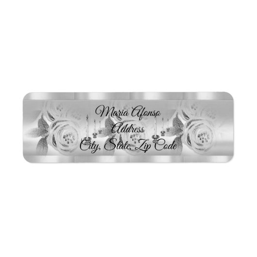 Adresetiketten Kaarsen Zilver Roos Etiket (Voorkant)