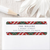 Adresetiketten kerstFeestdagen met Tartan Pset Etiket (Insitu)