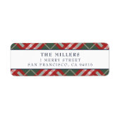 Adresetiketten kerstFeestdagen met Tartan Pset Etiket (Voorkant)