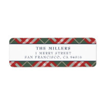 Adresetiketten kerstFeestdagen met Tartan Pset