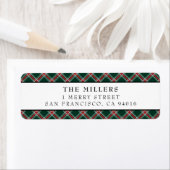 Adresetiketten kerstFeestdagen met Tartan Pset Etiket (Insitu)