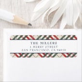 Adresetiketten kerstFeestdagen met Tartan Pset Etiket (Insitu)