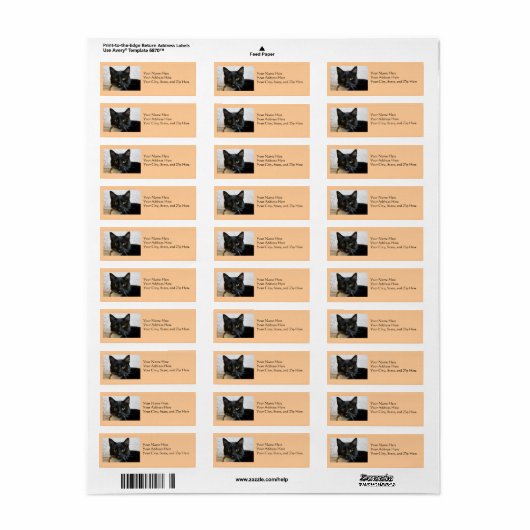 Adresetiketten: Lilly the Cat Etiket (Full Sheet)