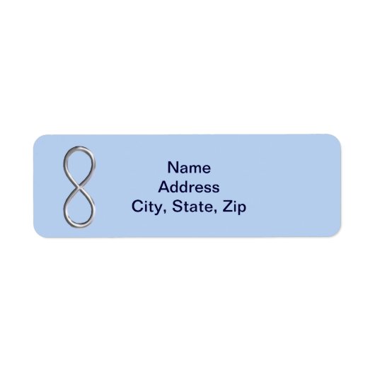 Adresetiketten met blauwe finity Wedding Etiket (Voorkant)