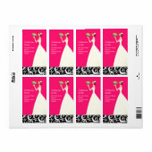Adresetiketten met bride wervelkolom in warmroze etiket (Full Sheet)