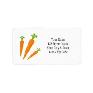 Adresetiketten met cute wortelgroentepictogram etiket
