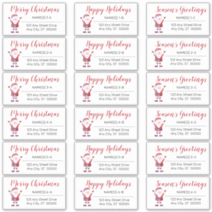 Adresetiketten met de kerstfeestdagen in Waving Sa Sticker