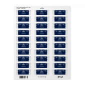 Adresetiketten met een blauwe en witte kant etiket (Full Sheet)