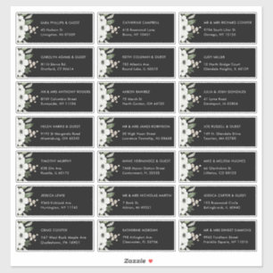 Adresetiketten met een botanische bruiloft sticker