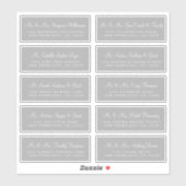 Adresetiketten met een grijze bruiloft sticker (Vel)