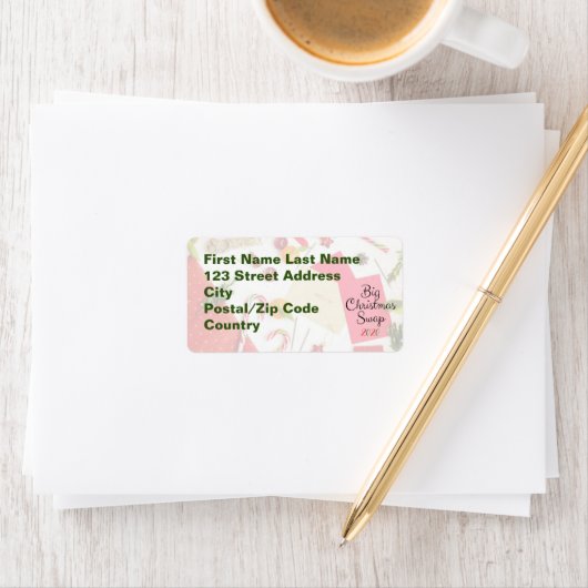 Adresetiketten met een grote kerstwisselaar etiket (Insitu)